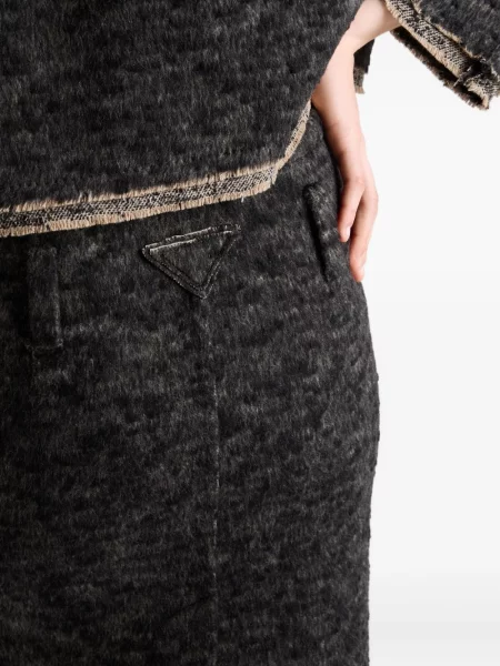 Fustă Prada din tweed negru
