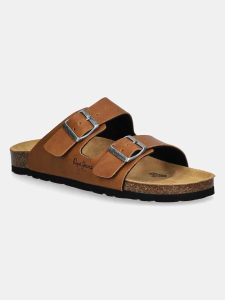Чехли Pepe Jeans OBAN CLASSIC 1 W кафяво