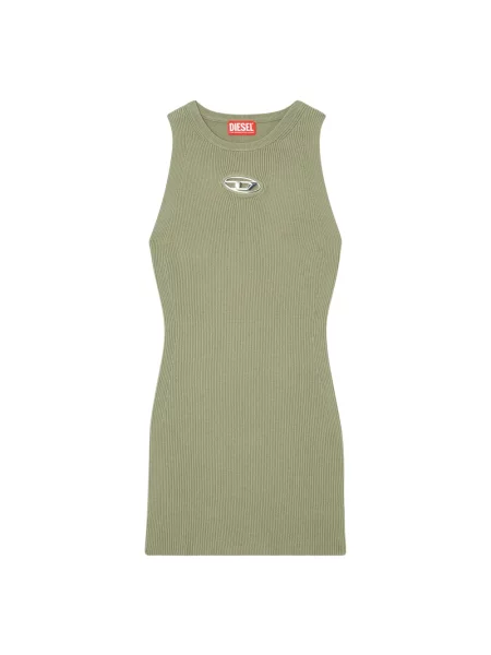 Dzianinowa mała mały sukienka mini Diesel zielona