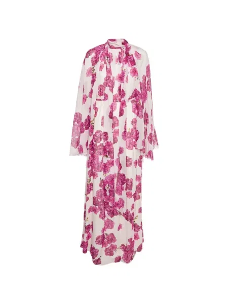 Rochie midi Giambattista Valli cu model floral cu imagine alb