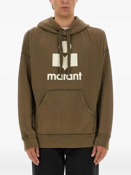 Mikina s kapucňou Isabel Marant hnedá