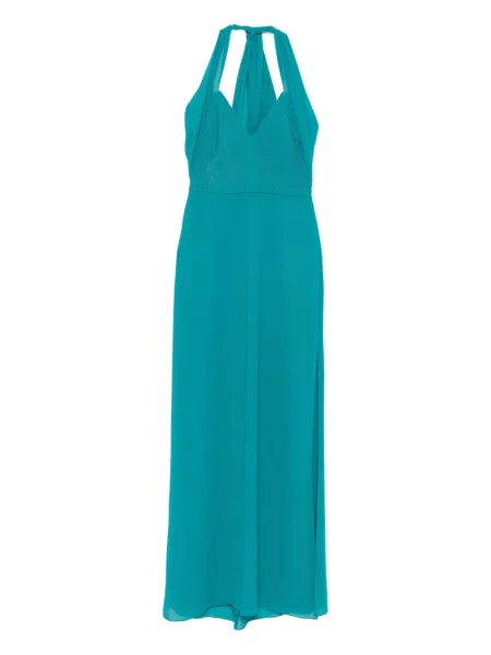Rochie maxi Patrizia Pepe plisată lungă de costum verde