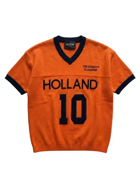 Kleidermafia Tričko Oversize Holland Knit T-shirt Orange' oranžová