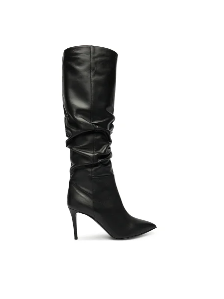 Pollini ghete de piele cu cui negru