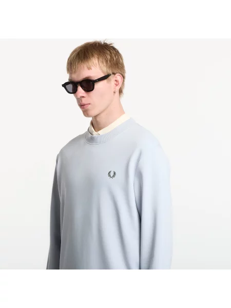 Hanorac crewneck Fred Perry cu decolteu rotund albastru