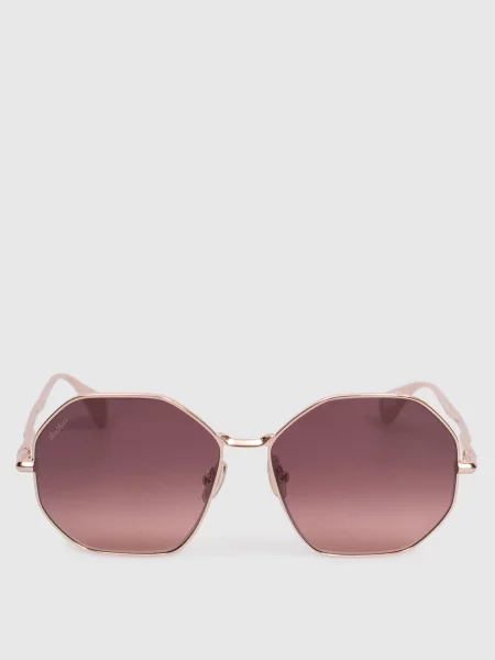 Золотисті сонцезахисні окуляри QUINOA з гравіюванням логотипа Max Mara