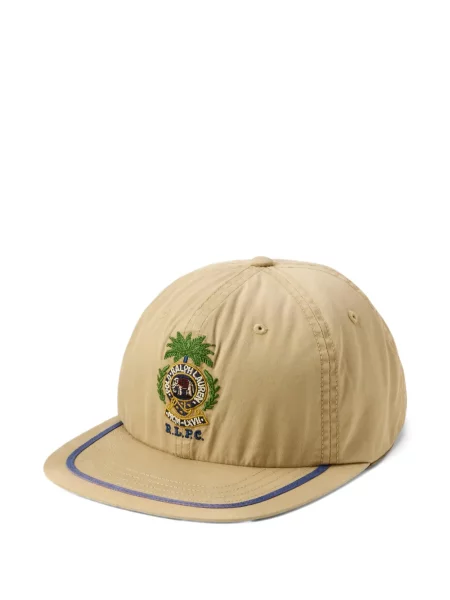 Șapcă Polo Ralph Lauren cu decolteu în V cu autograf în carouri albastru