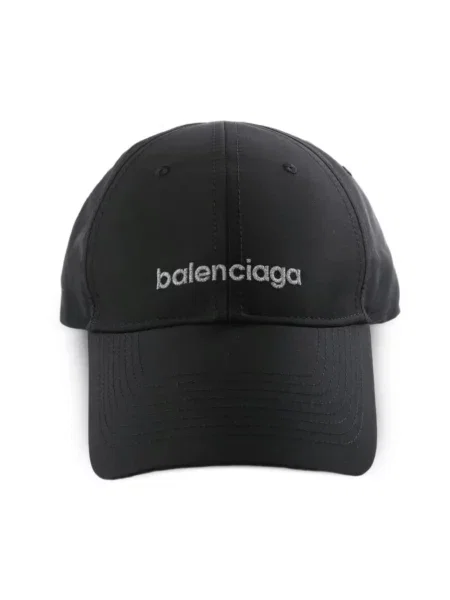 Lniana czapka z daszkiem Balenciaga czarna