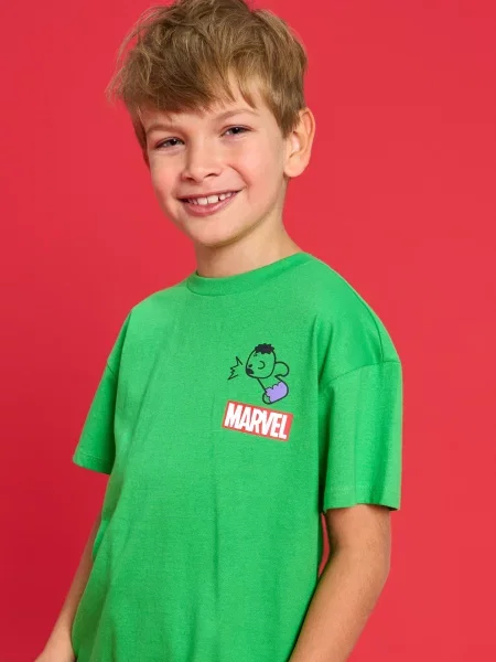 Sinsay Tričko s potiskem na zádech Marvel Kawaii Art Collection zelená