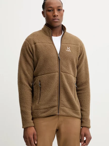 Haglöfs bluza sportowa Mossa Pile gładka brązowy