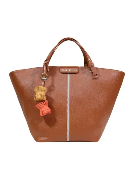 Lniana torebka Valentino By Mario Valentino brązowa