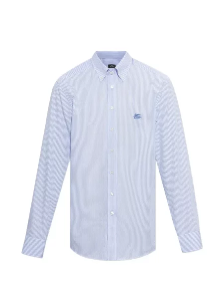 Cămașă Etro cu broderie cu dungi alb