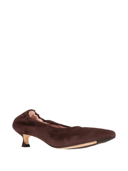 Pantofi cu toc La Rose din piele de căprioară roz