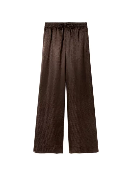 Pantaloni Stella Mccartney de mătase maro