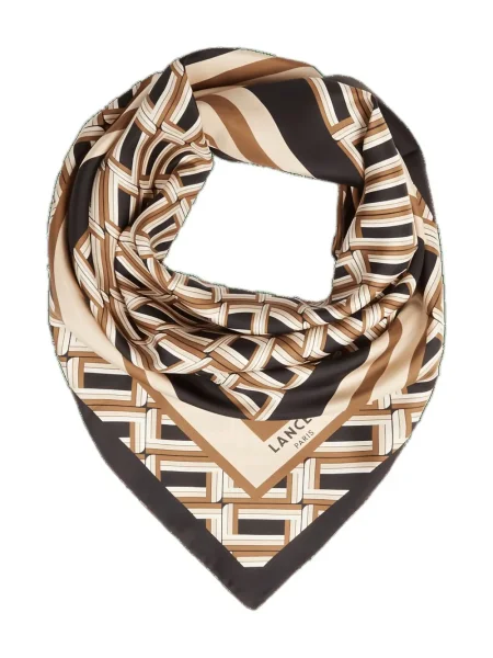 Fular Lancel de mătase cu imprimeu geometric