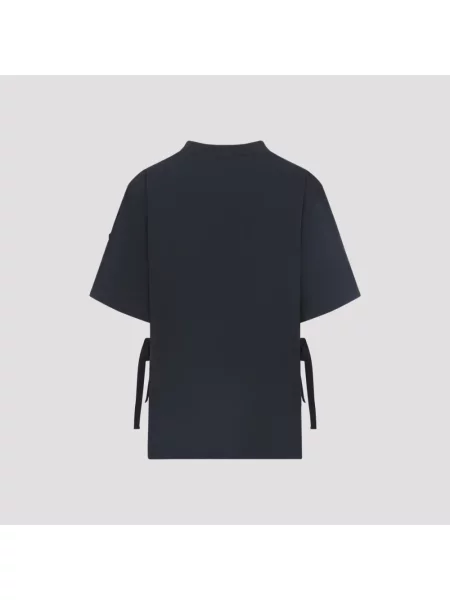 Koszulka Moncler skórzana czarna