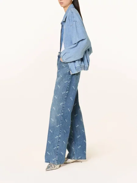Lala Berlin Wide Leg Džíny Paola washed blue modré