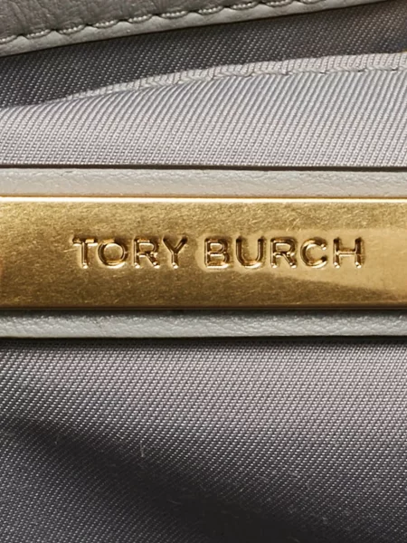 Geanta de piele Tory Burch din piele gri