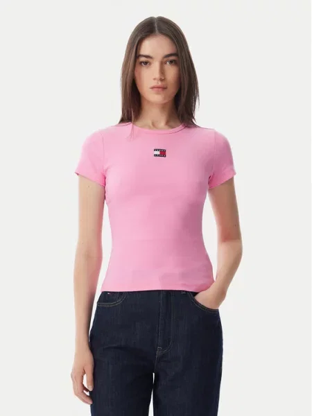 Tričko Tommy Jeans růžové