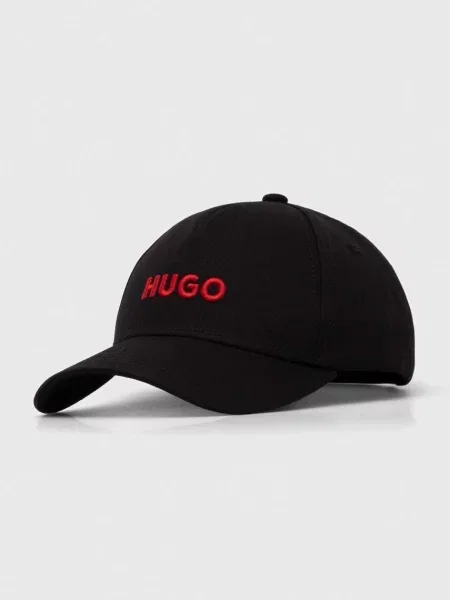 Czapka z daszkiem i wyhaftowanym logo model ‘Jude’ Hugo czarna