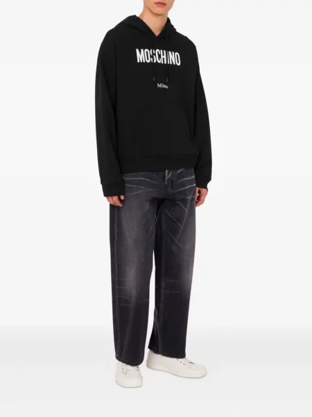 Hanorac cu glugă Moschino cu imagine negru