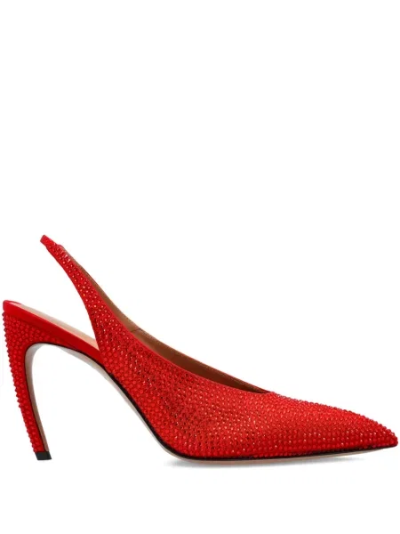 Pantofi cu toc The Attico slingback de cristal roșu