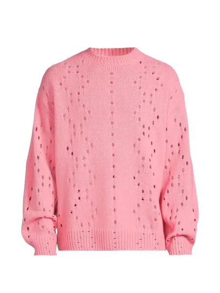 Pulover Givenchy zdrențuiți cu model argyle roz
