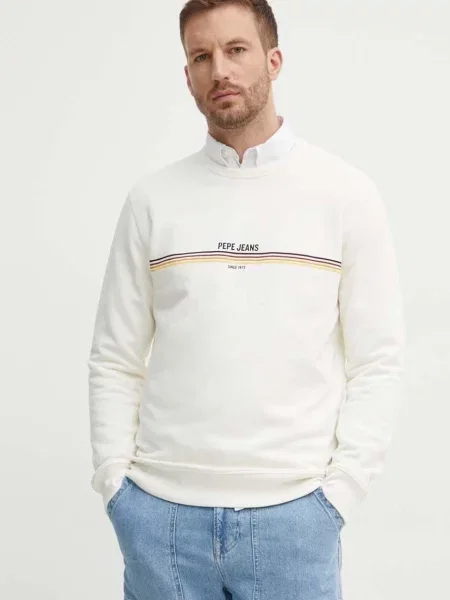 Суитчър Pepe Jeans с принт бежово