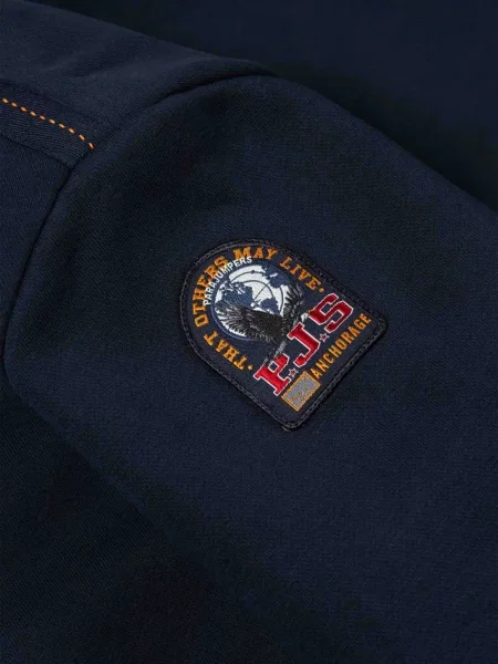 Hanorac cu fermoar Parajumpers cu autograf albastru