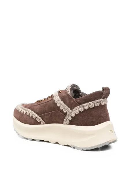 Sneakerși Mou din piele de căprioară maro