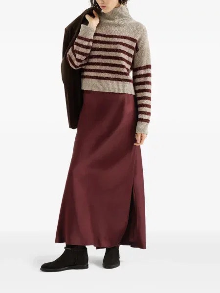 Fustă Brunello Cucinelli din satin roșu