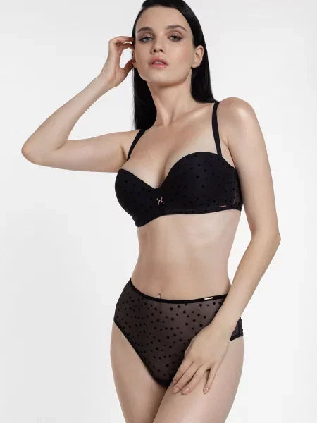 Бюстгальтер Marc&andre в горошек черный