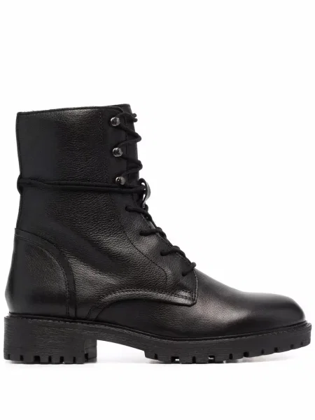 Botine Geox cu șireturi din piele negru