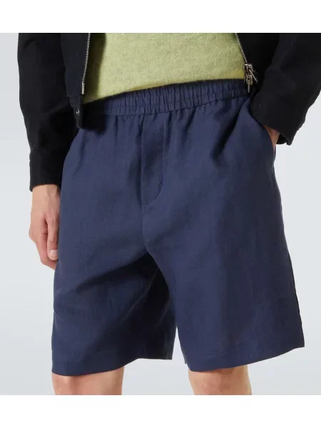 Pantaloni scurți Sunspel de in albastru