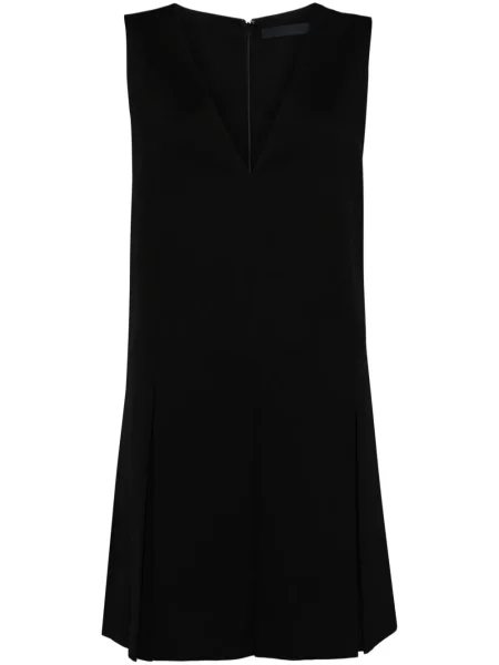Rochie Juun.j cu decolteu în V plisată negru