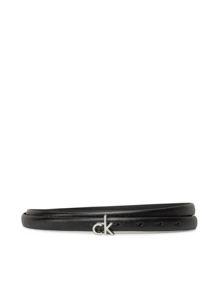 Calvin Klein Дамски Ck Buckle Skinny Belt черен