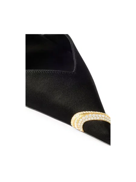 Czółenka Giuseppe Zanotti skórzana z otwartą piętą czarna