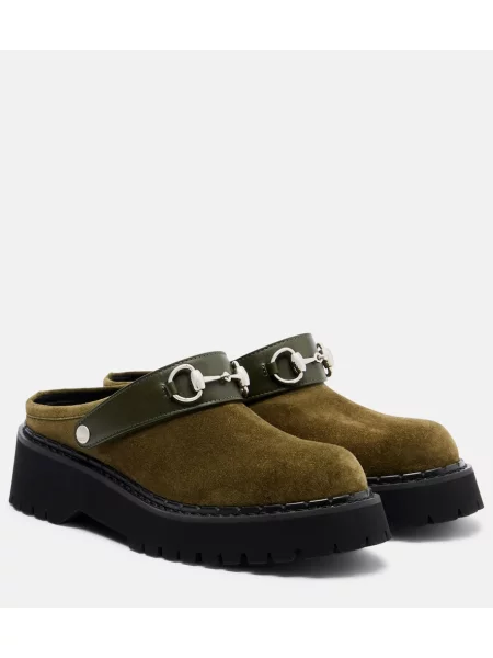 Mules Gucci iz semiša zelena