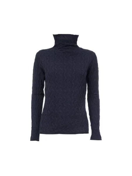 Sweter Le Tricot Perugia z kaszmiru niebieski