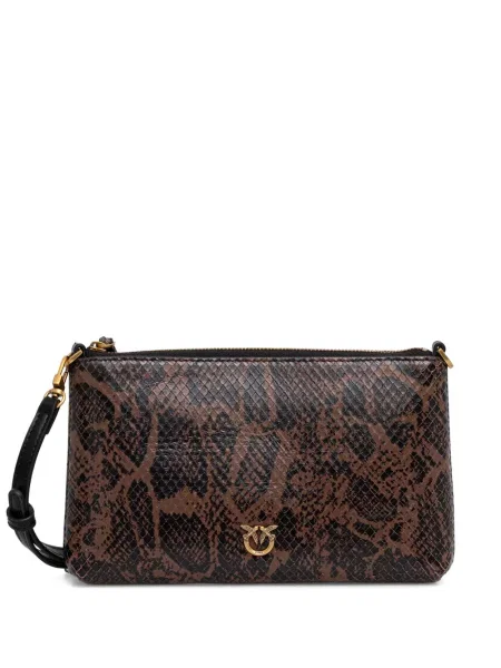 Geanta crossbody Pinko din piele fără toc cu imagine maro