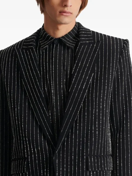 Geacă Balmain cu dungi de cristal negru