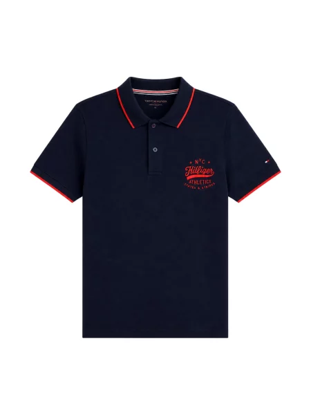 TOMMY HILFIGER Tricou albastru închis roșu
