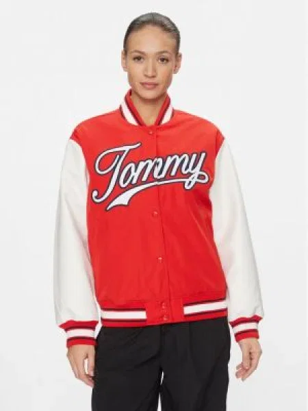 Tommy Jeans Яке бомбър Letterman червен