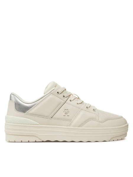 Кожени маратонки Tommy Hilfiger FEMININE BASKET SNEAKER бежово