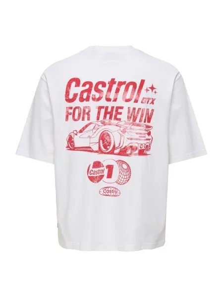 Only & Sons Tricou ONSCASTROL roșu alb