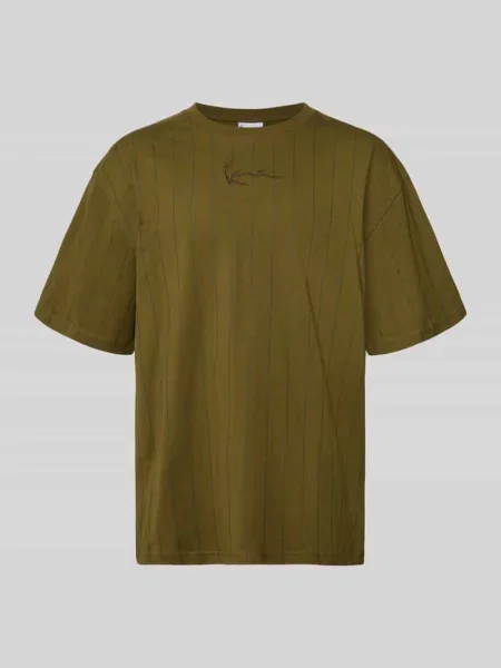 T-shirt o kroju relaxed fit z wyhaftowanym logo Karl Kani khaki