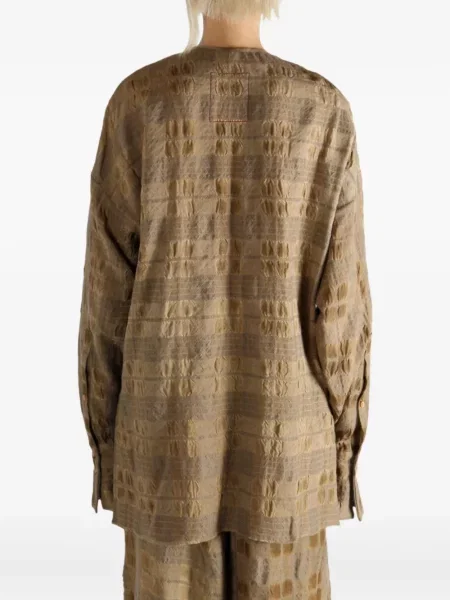 Top Uma Wang în carouri drapat maro