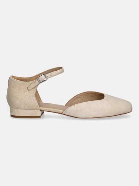 Замшевые балетки Lauren Ralph Lauren бежевые