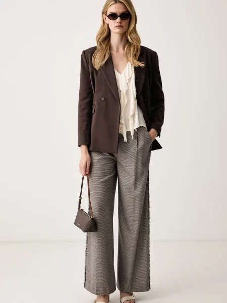 Haveone sako dámske s viskózou hnedá
