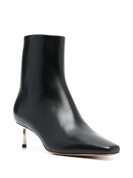 Cizme scurte Off-white din piele alb